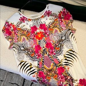 Ted Baker London Multicolor Floral Short Sleeve Top